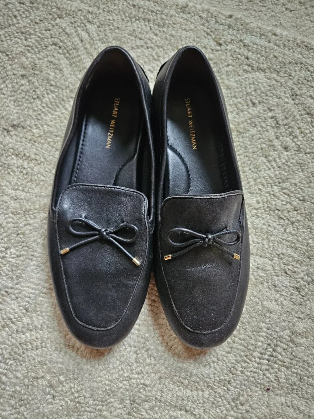 Stuart Weitzman Black Driving Loafers Shoes Size 8 Minimal Wear Slip-On